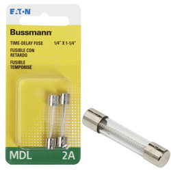 Bussmann 2A MDL Glass Tube Electronic Fuse (2-Pack) BP/MDL-2