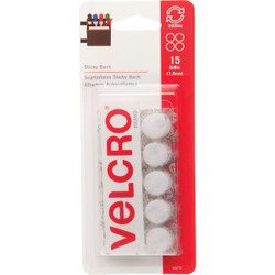 VELCRO Brand 5/8 In. White Hook & Loop Discs (15 Ct.) 90070