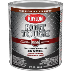 Krylon Rust Tough Oil-Based Gloss Rust Control Enamel, Brown, 1 Qt. Pack of 2