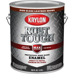 Krylon Rust Tough Oil-Based Gloss Rust Control Enamel, Brown, 1 Gal. K09740008