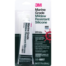 3M 3 Oz. White Marine Grade Mildew-Resistant Silicone 08017
