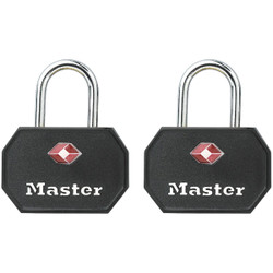 Master Lock 1-1/4 In. W. Keyed Luggage Lock (TSA-Accepted) (2-Pack) 4681TBLK