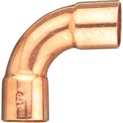 NIBCO 1/2 In. CxC 90 Deg. Long Turn Copper Elbow (1/4 Bend) W01600T