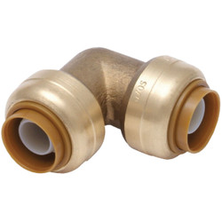 SharkBite 1 In. x 1 In. 90 Deg. Push-to-Connect Brass Elbow (1/4 Bend) U260LFA