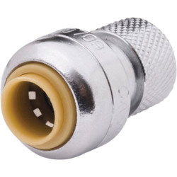 SharkBite 1/4 In. x 3/8 In. Push-to-Connect Brass Stop Valve Adapter U3523LFA