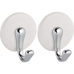 iDesign Forma York White & Chrome Adhesive Hook (2-Pack) 93300