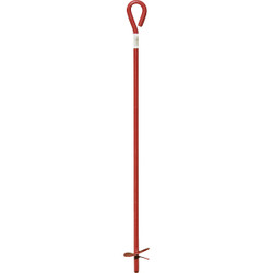 Midwest Air Tech 3 In. x 30 In. Red Steel Screw-In Earth Anchor 901113A
