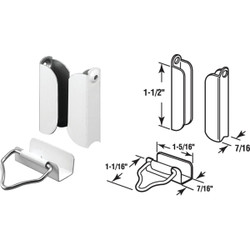 Prime-Line 7/16 In. White Hanger & Latch (2-Pack) PL7847