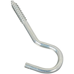 National 1/4 In. x 4-1/4 In. Steel Screw Hook N220863 Pack of 10