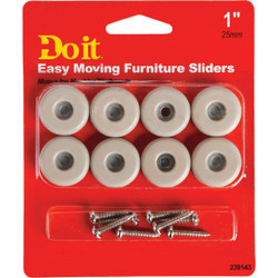 Do it 1 In. Round Adhesive and Screw on Furniture Glide, (8-Pack) 239143
