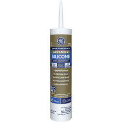 GE Advanced Silicone Window & Door Sealant, White, 10.1 Oz. Tube 2811093