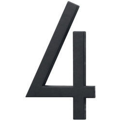 Hy-Ko Architectural Series 6 In. Satin Black House Number Four FM-6/4