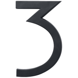 Hy-Ko Architectural Series 6 In. Satin Black House Number Three FM-6/3