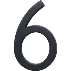 Hy-Ko Architectural Series 6 In. Satin Black House Number Six FM-6/6