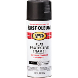 Rust-Oleum Stops Rust Flat Black 12 Oz. Anti-Rust Spray Paint 7776830