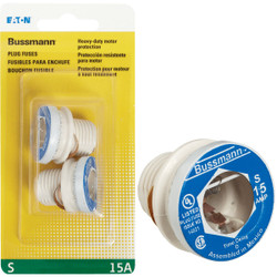 Bussmann 15A S Time-Delay Plug Fuse (2-Pack) BP/S-15