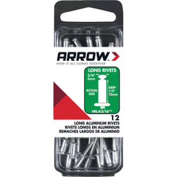 Arrow 3/16 In. x 1/2 In. Aluminum Rivet (12-Count) RLA3/16