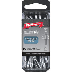 Arrow 1/8 In. x 1/2 In. Stainless Steel Rivet (15-Count) RLST1/8