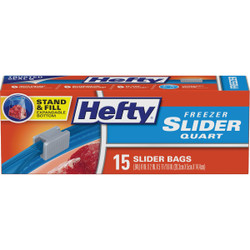 Hefty 1 Qt. Slider Freezer Bag Stand and Fill Expandable Bottom (15-Count)