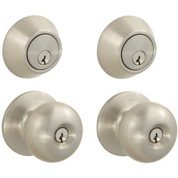 Steel Pro Brushed Nickel Deadbolt and Door Knob Combo BFX2B91BD