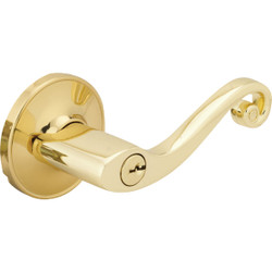 Steel Pro Polished Brass Scroll Entry Door Lever L6700B