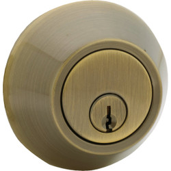 Steel Pro Antique Brass Single Cylinder Deadbolt DB981