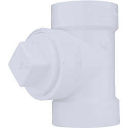 Charlotte Pipe 2 In. Test PVC Tee with Hex Plug PVC 00444X 0800HA