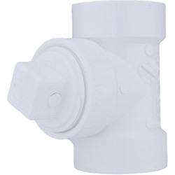 Charlotte Pipe 1-1/2 In. Test PVC Tee with Hex Plug PVC 00444X 0600HA