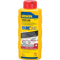 Irwin STRAIT-LINE 6 Oz. Red Permanent Staining 5X Chalk Line Chalk 4935519