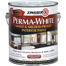 Zinsser Perma-White White-Tintable Semi-Gloss Gallon Mildew Paint 2761