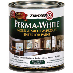 Zinsser Perma-White White-Tintable Eggshell Quart Mildew Paint 2774