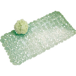 iDesign Pebblz 13.5 In. x 26 In. Green Bath Mat 80012