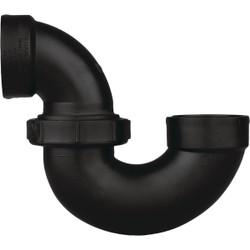Charlotte Pipe 1-1/2 In. Black ABS P-Trap with Union ABS 00708P 0600HA
