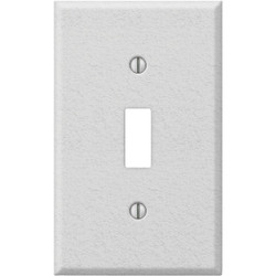 Amerelle PRO 1-Gang Stamped Steel Toggle Switch Wall Plate, White Wrinkle C982TW