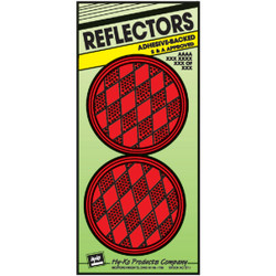 Hy-Ko 3-1/4 In. Dia. Round Red Press-On Reflector (2-Pack) CDRF-4R