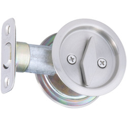 National Privacy Satin Nickel Pocket Door Lock Pull N350363