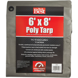 Do it Best Silver Woven 6 Ft. x 8 Ft. Heavy Duty Poly Tarp 768583