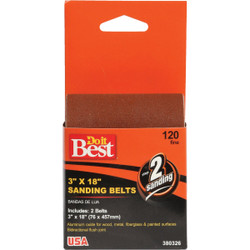 Do it Best 3 In. x 18 In. 120 Grit Heavy-Duty Sanding Belt (2-Pack) 380326GA