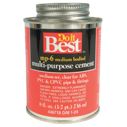 Do it Best 8 Oz. Medium Bodied Clear Multi Purpose Solvent Cement 18017-24