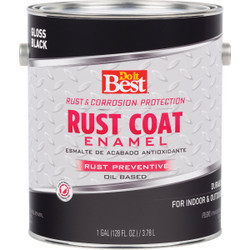 Do it Best Rust Coat Oil-Based Gloss Enamel, Black, 1 Gal. 203269D