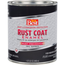 Do it Best Rust Coat Oil-Based Flat Enamel, Black, 1 Qt. 203567D