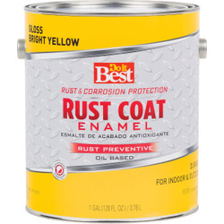 Do it Best Rust Coat Oil-Based Gloss Enamel, Bright Yellow, 1 Gal. 203701D