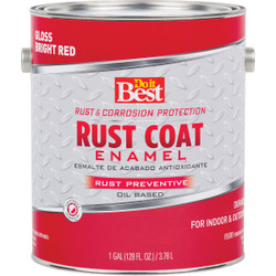 Do it Best Rust Coat Oil-Based Gloss Enamel, Bright Red, 1 Gal. 203702D