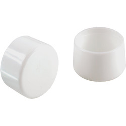 Shepherd 1" Wht Rnd Plast Leg Cap 826405 Pack of 6