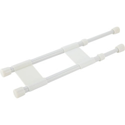 Camco Extends 10 In. to 17 In. White Cupboard RV Storage Bar 44093