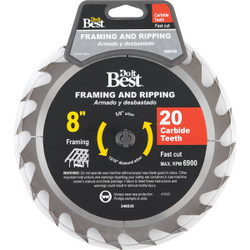 Do it Best 8 In. 20-Tooth Framing & Ripping Circular Saw Blade 415511DB