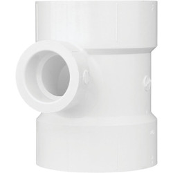 Charlotte Pipe 4 In. x 1-1/2 In. Reducing Sanitary PVC Tee PVC 00401  1600HA