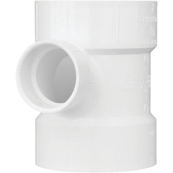 Charlotte Pipe 4 In. x 2 In. Reducing Sanitary PVC Tee PVC 00401  1800HA