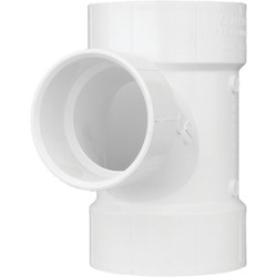 Charlotte Pipe 4 In. x 3 In. Reducing Sanitary PVC Tee PVC 00401  2000HA