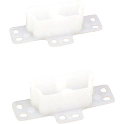 United States Hardware 2-3/4" Rear Plastic White Track Socket (2-Pack) WP-8815C